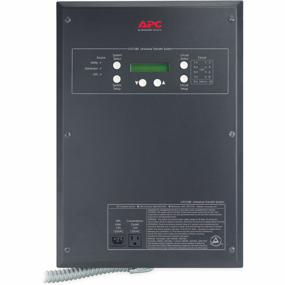 Schneider Electric SA APC by Schneider Electric UTS10BI APC 10-Circuit Universal Transfer Switch