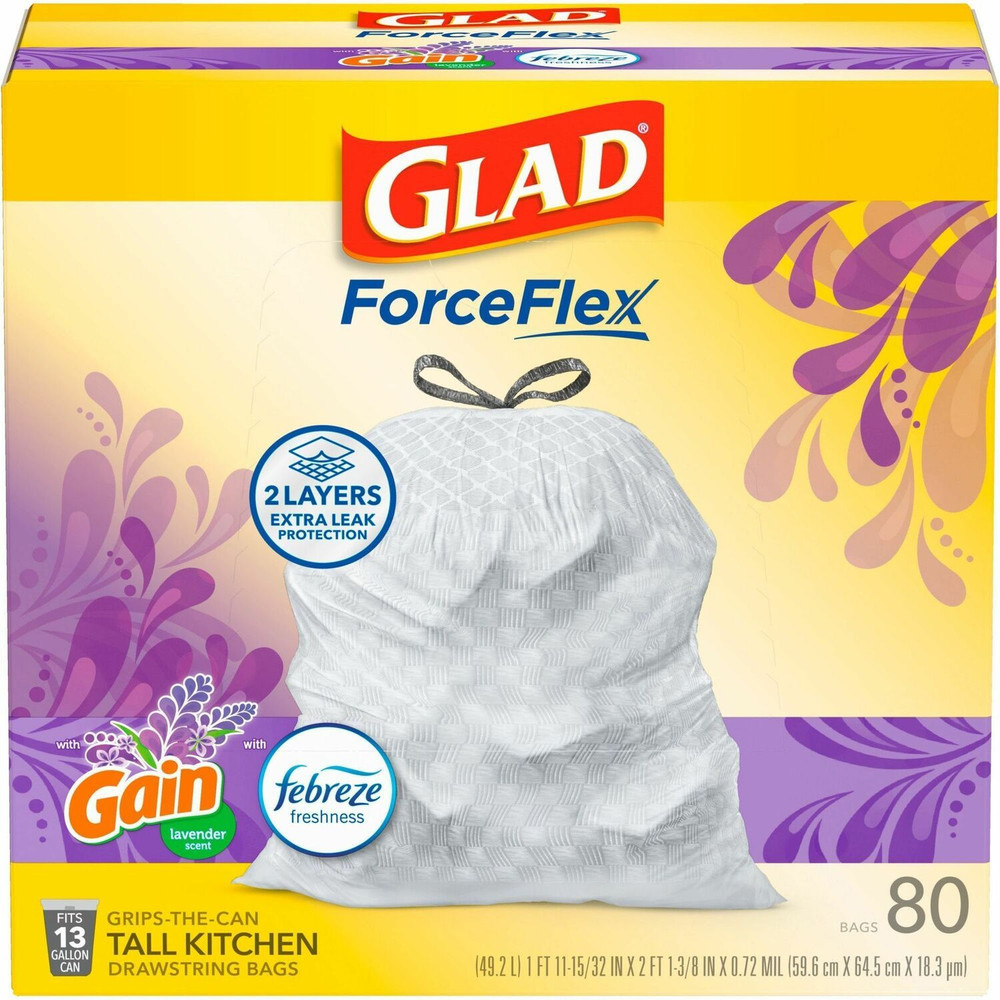The Clorox Company Glad 78902PL Glad ForceFlex Tall Kitchen Drawstring Trash Bags