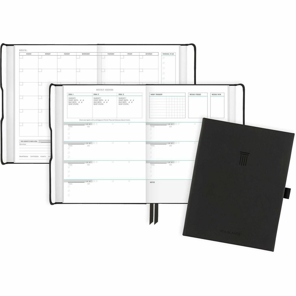 ACCO Brands Corporation At-A-Glance FD-200-05 At-A-Glance Foundation Undated Weekly/Monthly Planner 8-1/2" x 6-3/4" Black