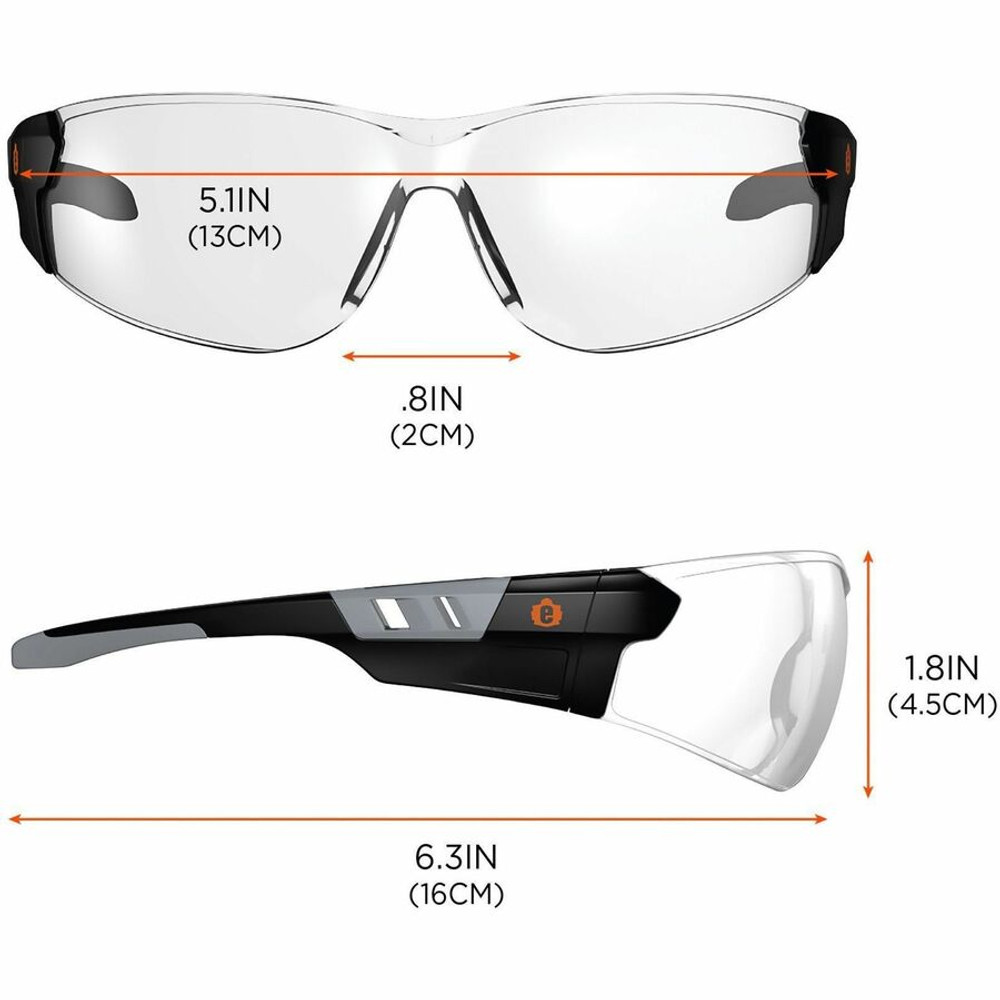 Tenacious Holdings, Inc Ergodyne 59105 Ergodyne Skullerz SAGA Anti-Scratch & Enhanced Anti-Fog Safety Glasses, Sunglasses