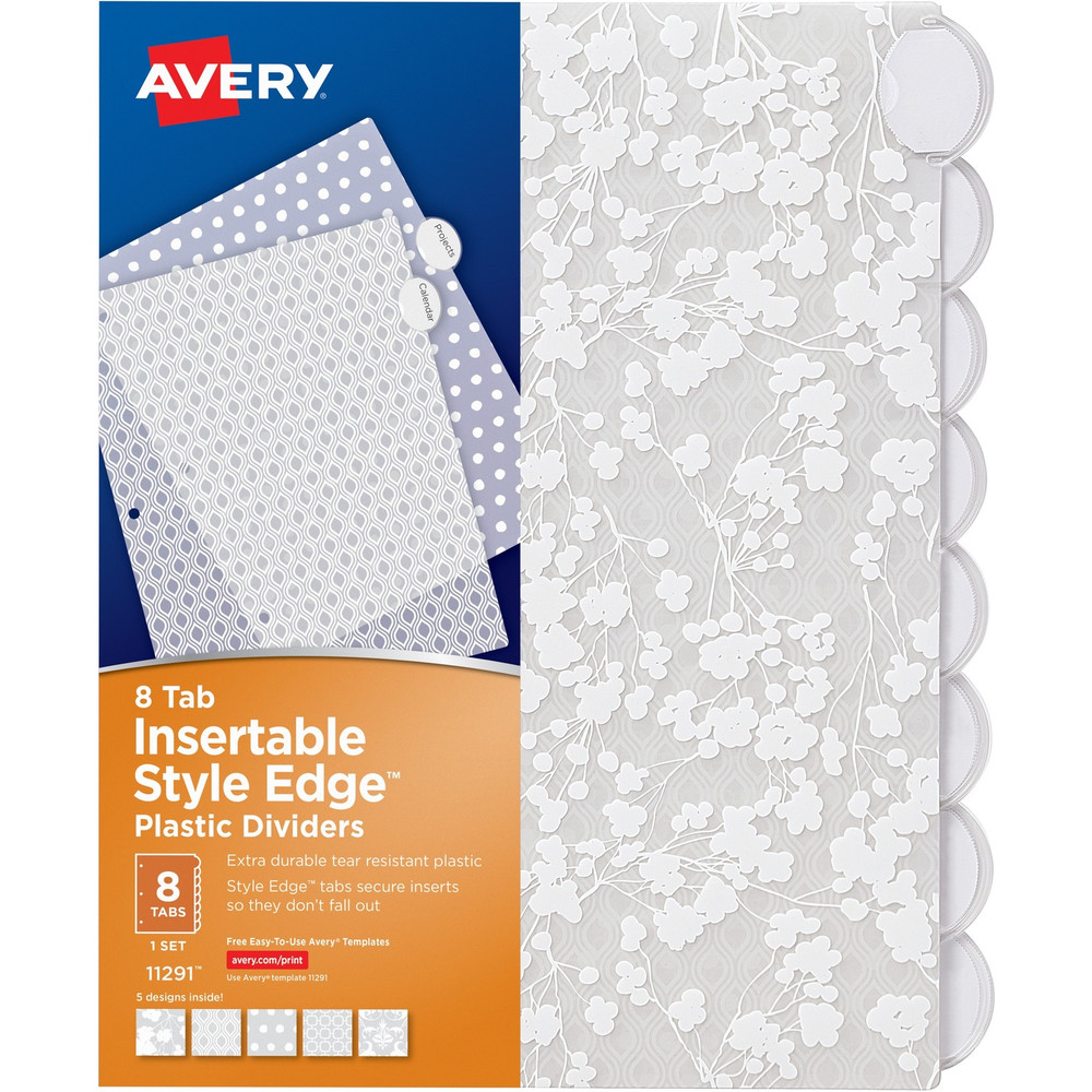 Avery Avery&reg; 11291 Avery&reg; Style Edge Insertable Plastic Dividers