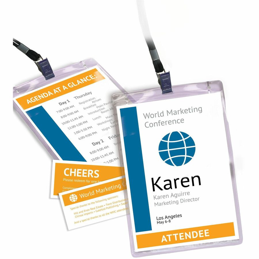 Avery Avery&reg; 8521 Avery&reg; Vertical Name Badges with Tickets Kit for Laser and Inkjet Printers, 4-1/4" x 6"