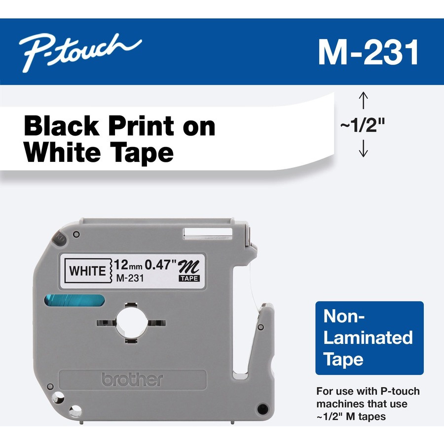Brother Industries, Ltd Brother M231 Brother P-touch Nonlaminated M Series Tape Cartridge