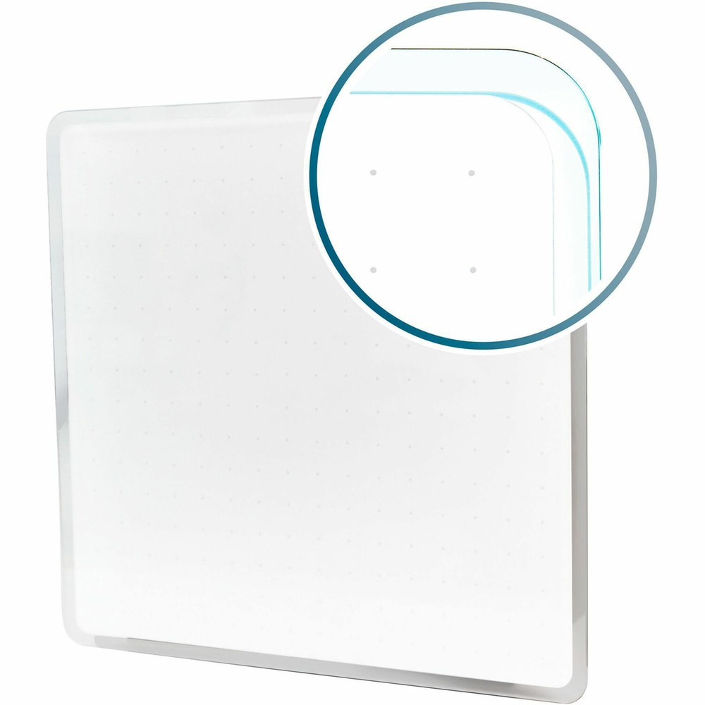Floortex FCVGM1414WG Floortex Viztex&reg; Glacier White Multi-Purpose Grid Glass Dry-Erase Board -14" x 14"