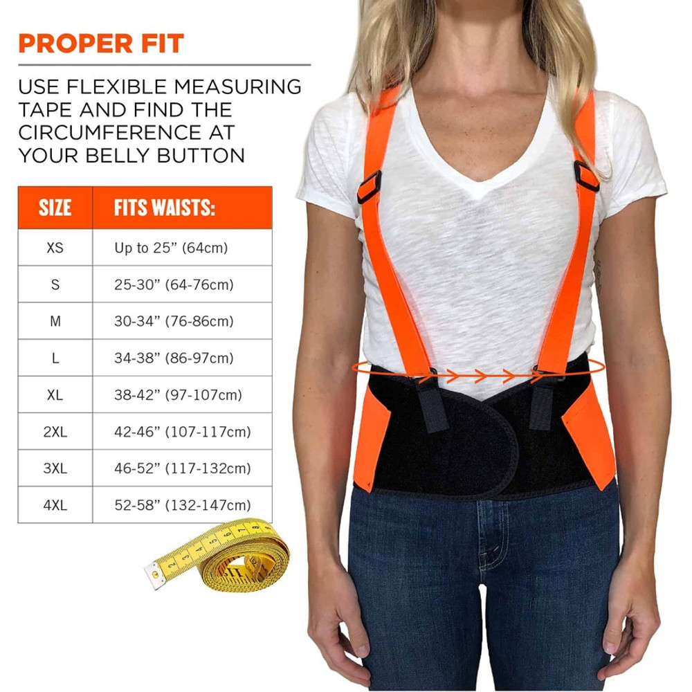 Tenacious Holdings, Inc Ergodyne 11884 Ergodyne ProFlex 100HV Economy Hi-Vis Back Brace Tenacious Holdings, Inc Ergodyne 11884 Ergodyne ProFlex 100HV Economy Hi-Vis Back Brace