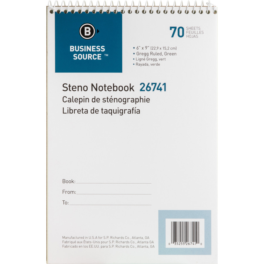 Business Source 26741PK Business Source Steno Notebook