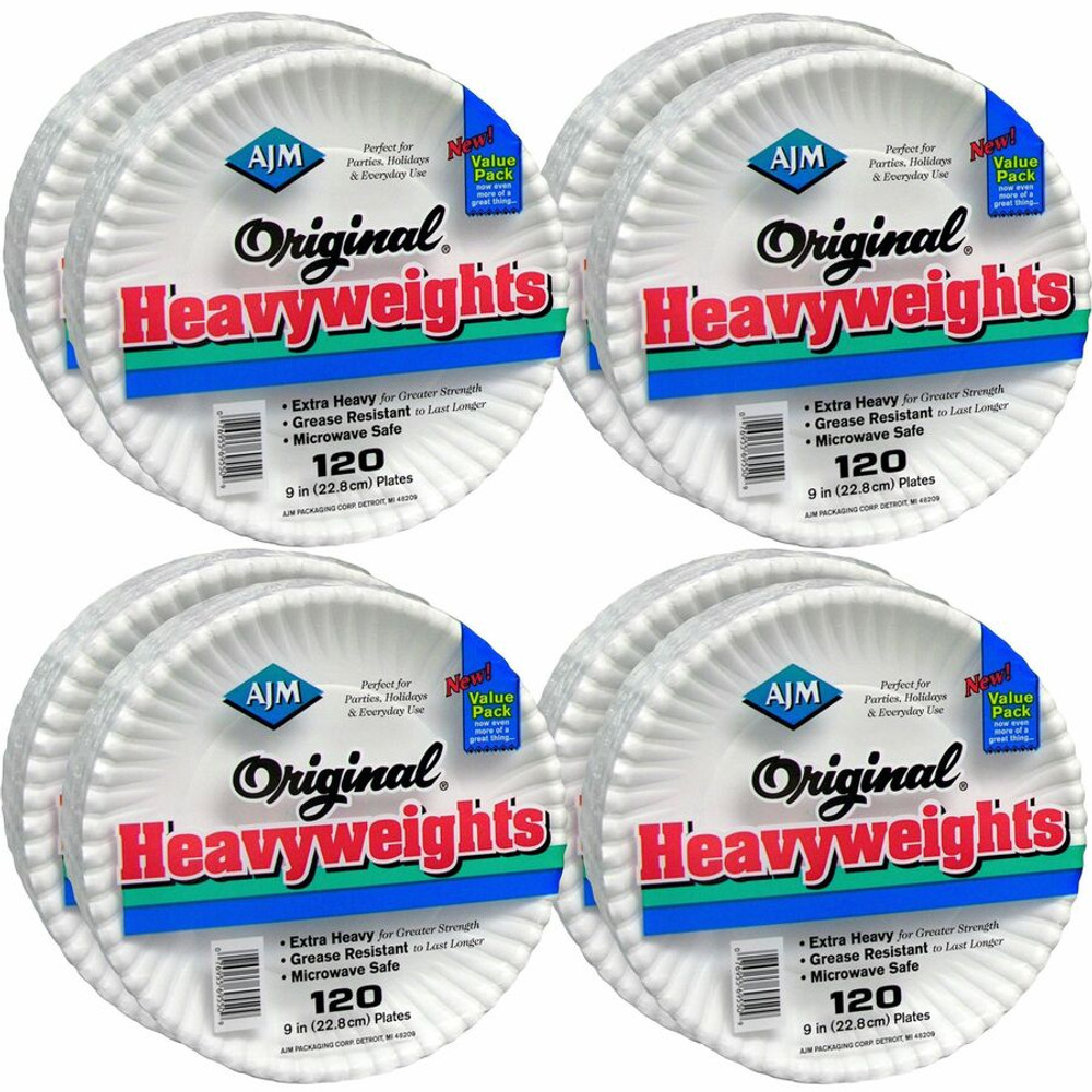 AJM Packaging Corporation AJM OH9AJBXWHCT AJM 9" Original Heavyweight Plates