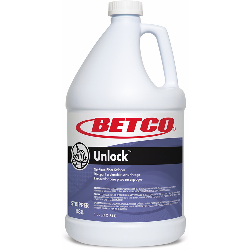 Betco Corporation Betco 8880400 Betco Unlock Floor Stripper, 1 Gallon, Pack Of 4
