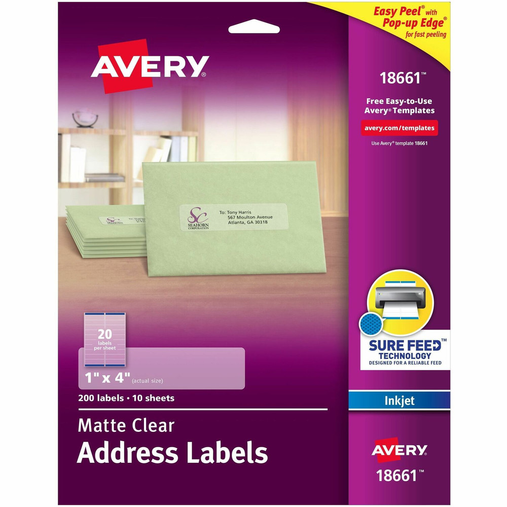 Avery Avery&reg; 18661 Avery&reg; Easy Peel Inkjet Printer Mailing Labels
