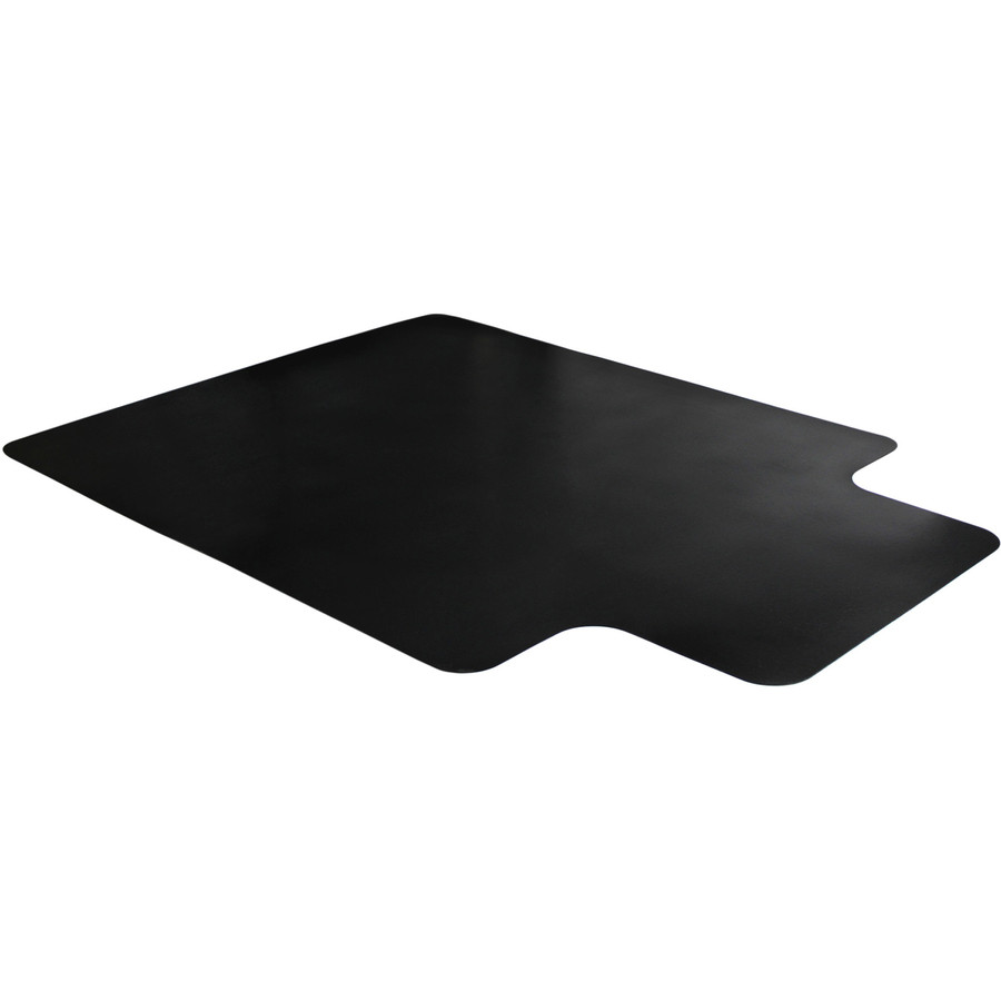 Floortex FC124553HLBV Advantagemat&reg; Black Vinyl Lipped Chair Mat for Hard Floor - 45" x 53"