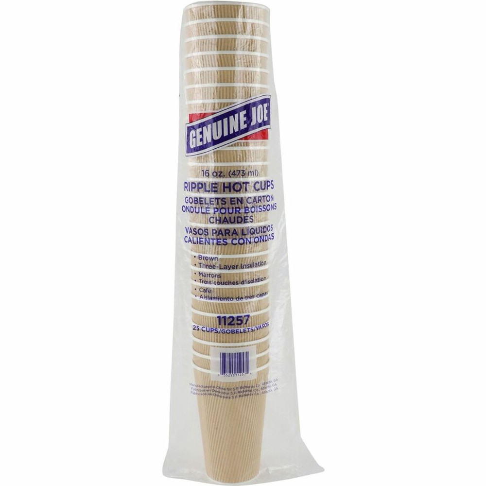 Genuine Joe 11257BD Genuine Joe 16 oz Rippled Hot Cups