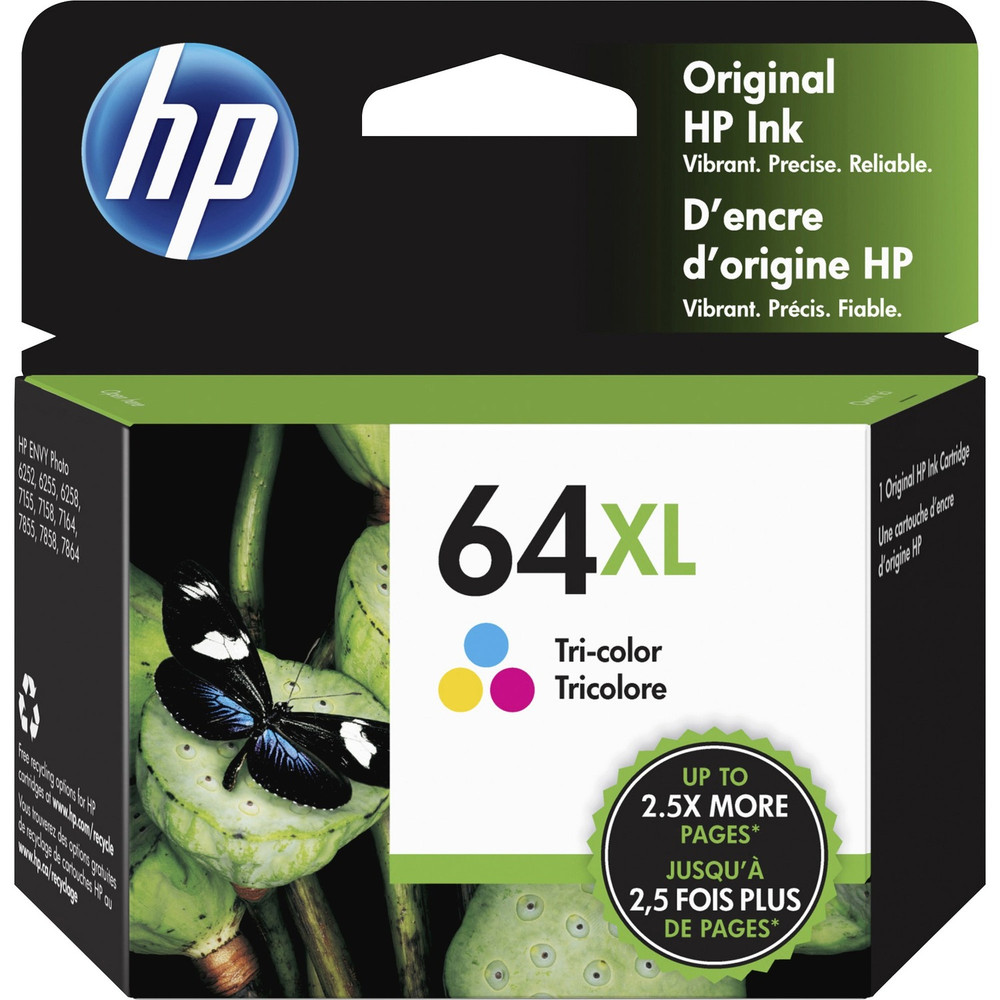 HP Inc. HP N9J91AN HP 64XL (N9J91AN) Original High Yield Inkjet Ink Cartridge - Tri-color - 1 Each