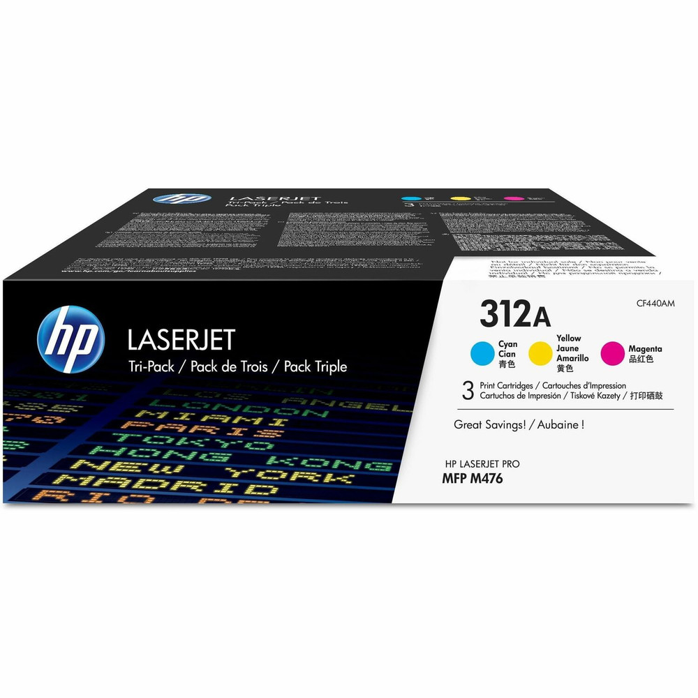 HP Inc. HP CF440AM HP 312A (CF440AM) Original Standard Yield Laser Toner Cartridge - Tri-pack - Cyan, Magenta, Yellow - 3 / Carton