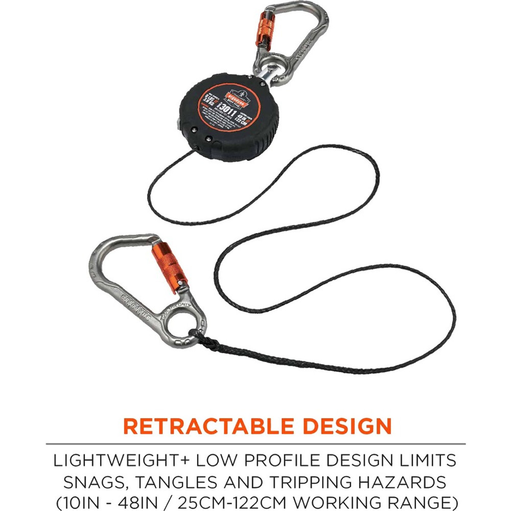 Tenacious Holdings, Inc Squids 19311 Squids 3011 Retractable Tool Lanyard with Carabiner Mount Tenacious Holdings, Inc Squids 19311 Squids 3011 Retractable Tool Lanyard with Carabiner Mount