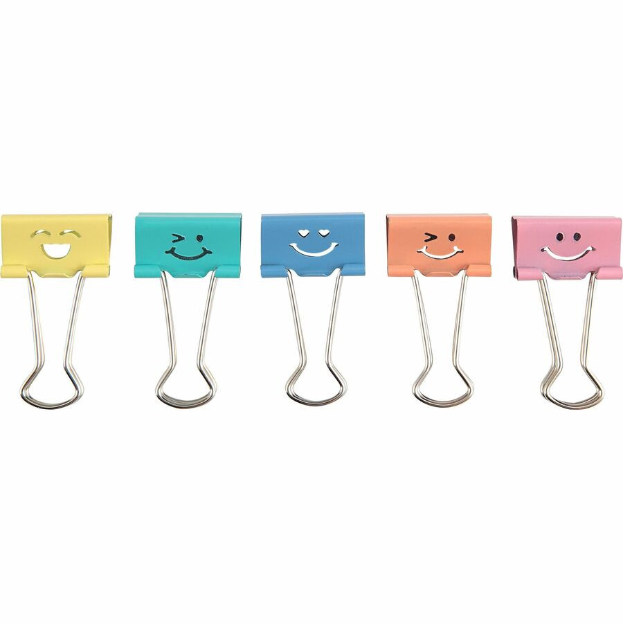 Business Source 03159 Business Source Smiling Face Binder Clips