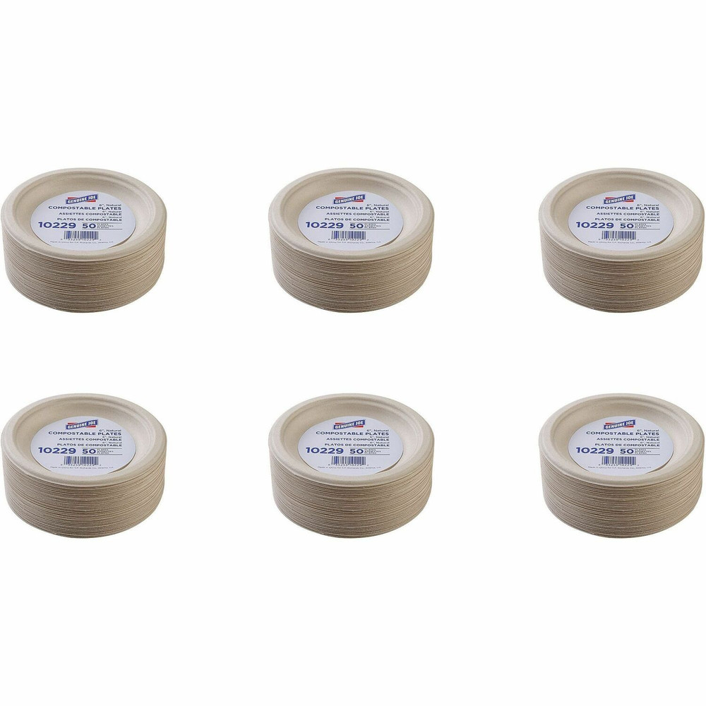 Genuine Joe 10229CT Genuine Joe 6" Compostable Plates