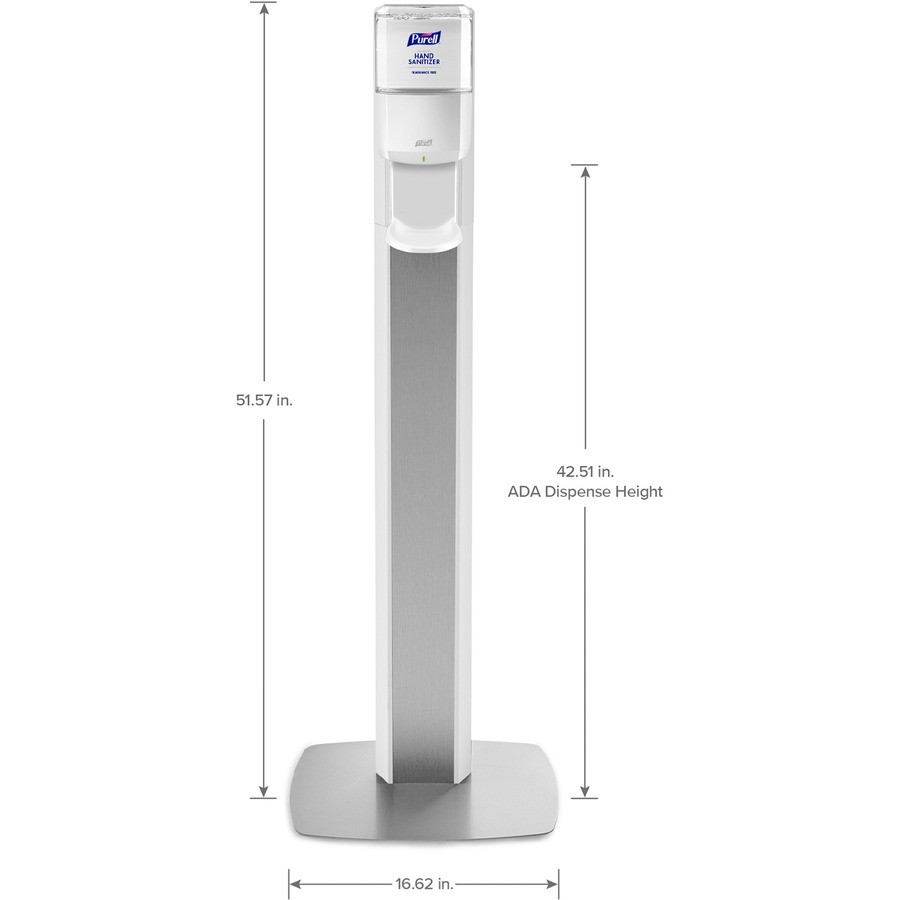 Gojo Industries, Inc PURELL&reg; 7308-DS-SLV PURELL&reg; Messenger ES8 Silver Panel Floor Stand with Dispenser