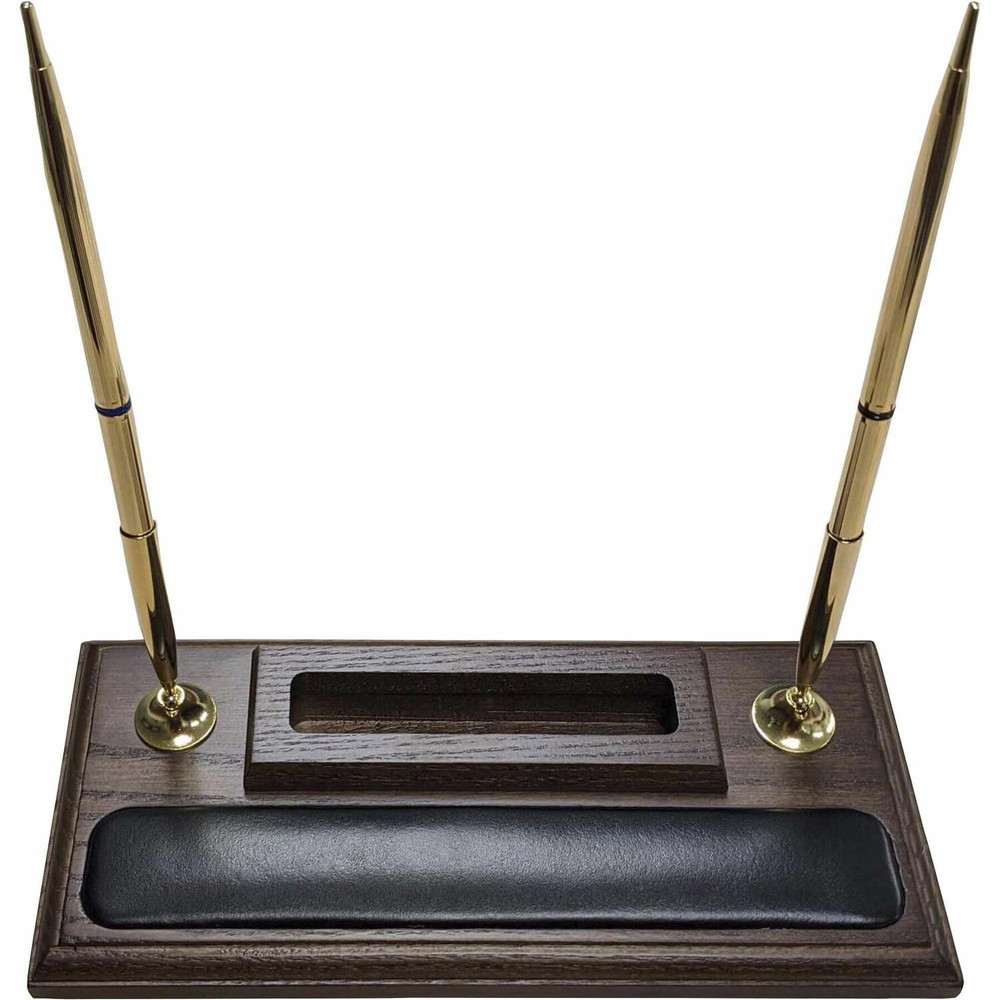 Dacasso Limited, Inc Dacasso A8412 Dacasso Walnut & Leather Double Pen Stand/Cell Phone Holder