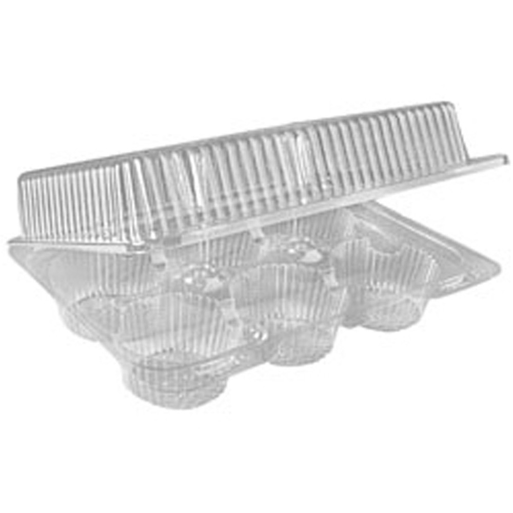 Southeastern Paper Group SEPG 427053 SEPG Hinged 6-Count 2.5" Cupcake Container