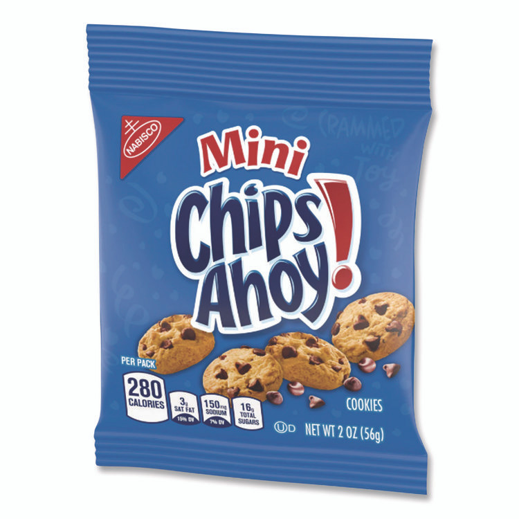NABISCO FOOD GROUP NFG015480 Chocolate Chip Cookies - Single Serve, 2 oz Packets, 60/Carton