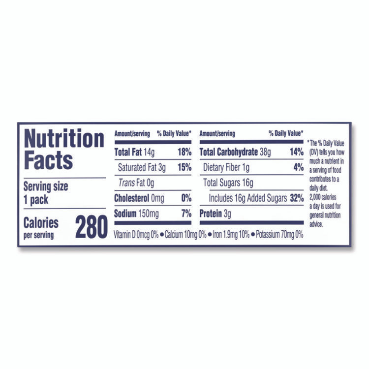 NABISCO FOOD GROUP NFG015480 Chocolate Chip Cookies - Single Serve, 2 oz Packets, 60/Carton