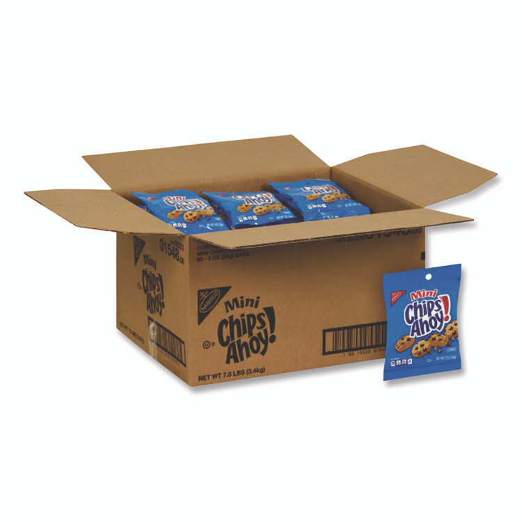 NABISCO FOOD GROUP NFG015480 Chocolate Chip Cookies - Single Serve, 2 oz Packets, 60/Carton