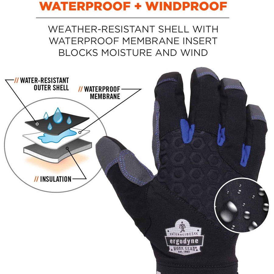 Tenacious Holdings, Inc Ergodyne 17376 Ergodyne ProFlex 817WP Reinforced Thermal Waterproof Winter Work Gloves
