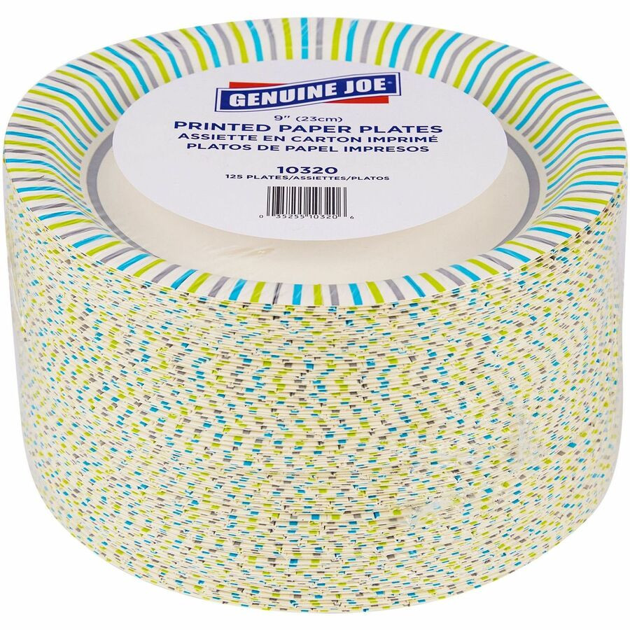 Genuine Joe 10320CT Genuine Joe 9" Printed Paper Plates