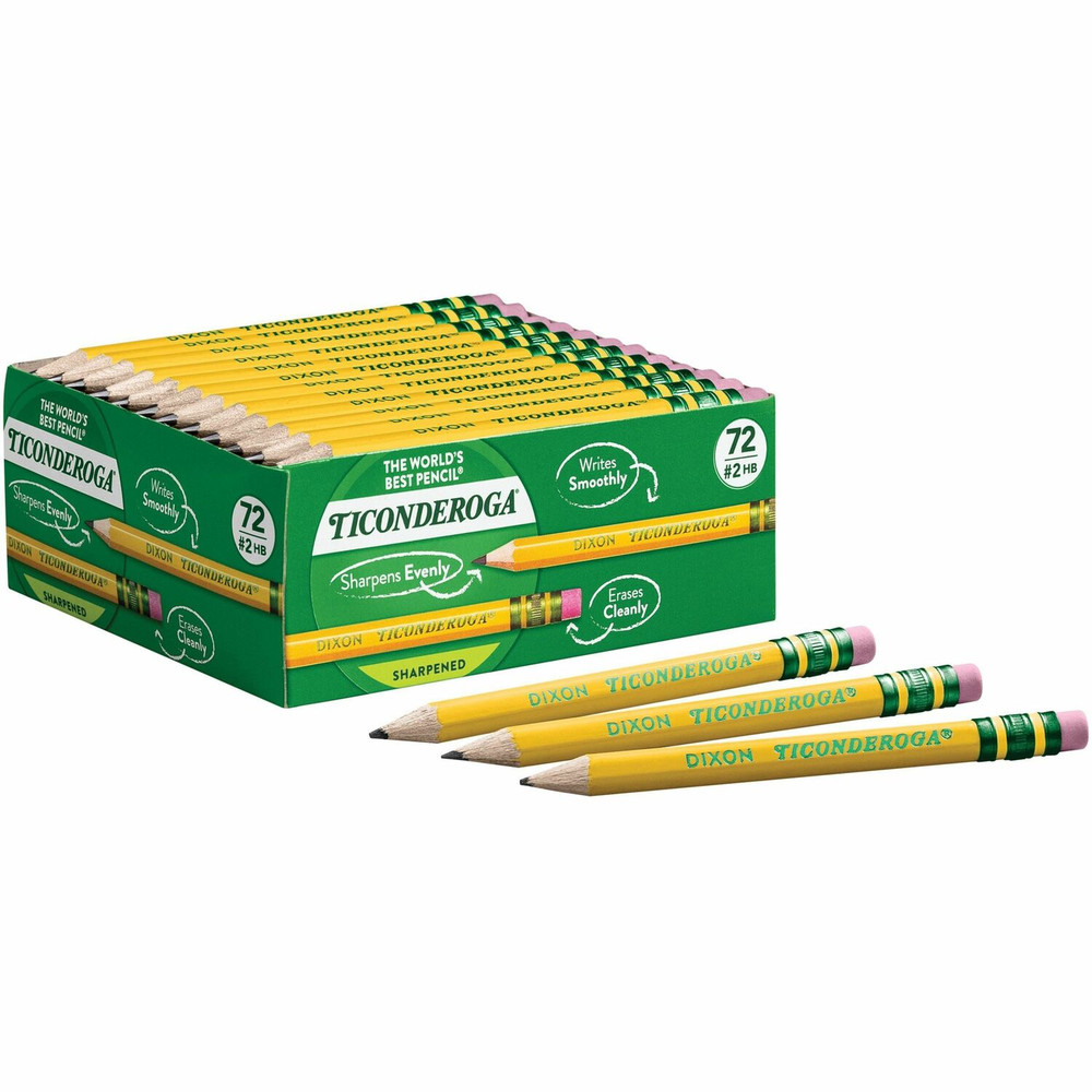 Dixon Ticonderoga Company Ticonderoga 13472 Ticonderoga Golf Pre-Sharpened No. 2 Pencils with Erasers
