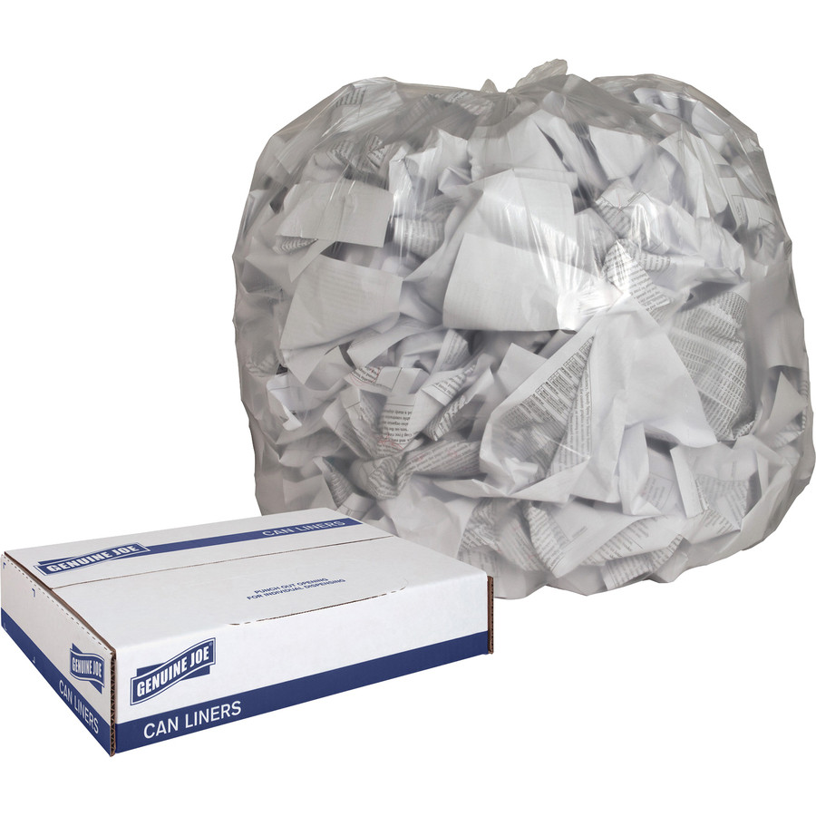 Genuine Joe 01015 Genuine Joe Clear Trash Can Liners