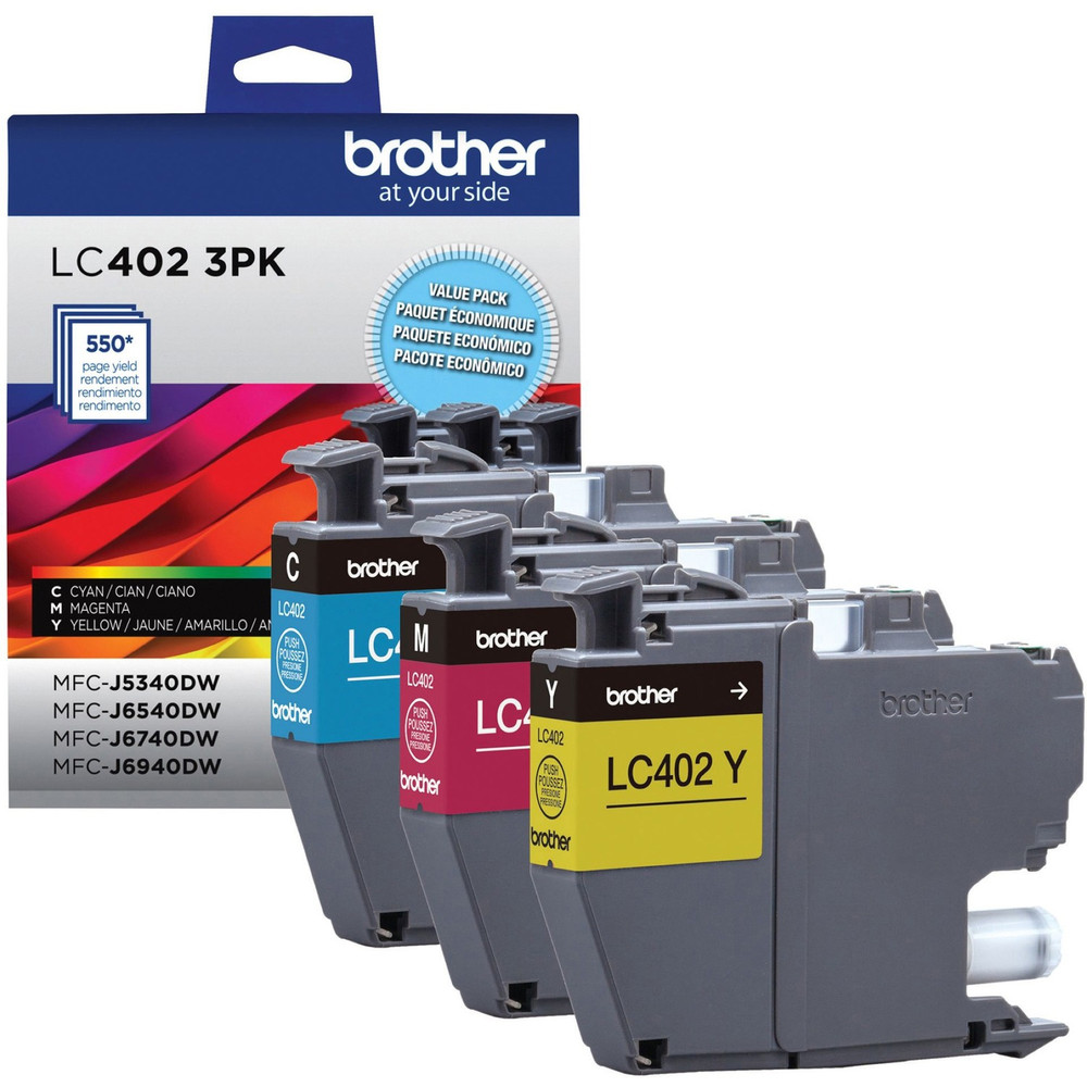 Brother Industries, Ltd Brother LC4023PKS Brother Original Standard Yield Inkjet Ink Cartridge - Cyan, Magenta, Yellow - 3 Pack