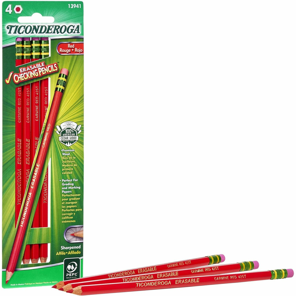 Dixon Ticonderoga Company Ticonderoga X13941 Ticonderoga Erasable Pre-Sharpened Checking Pencils