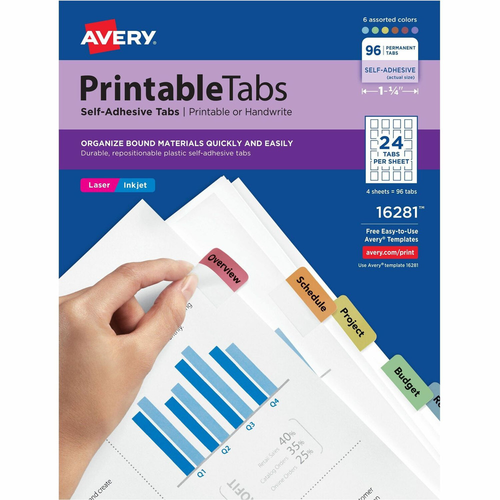 Avery Avery&reg; 16281 Avery&reg; Printable Repositionable Tabs