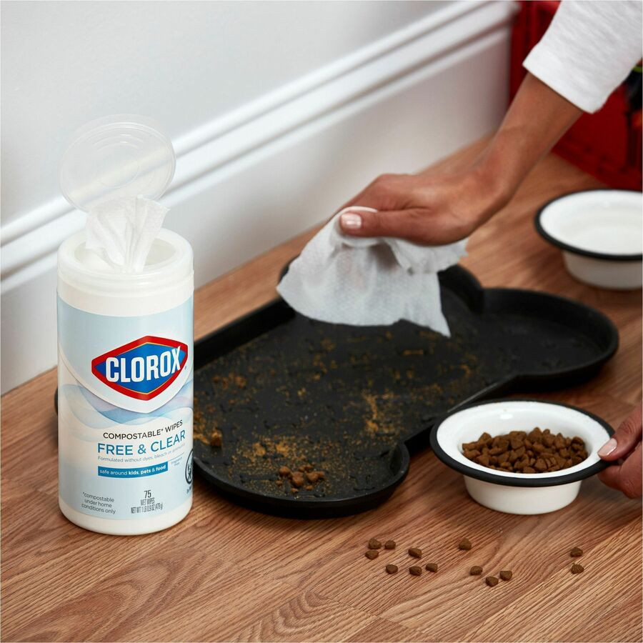 The Clorox Company Clorox 32486 Clorox Free & Clear Compostable All Purpose Cleaning Wipes