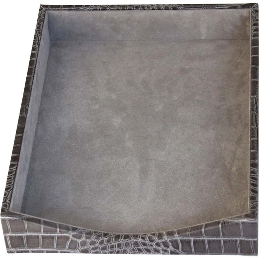 Dacasso Limited, Inc Protacini D6237 Protacini Castlerock Gray Italian Patent Leather 3-Piece Desk Set