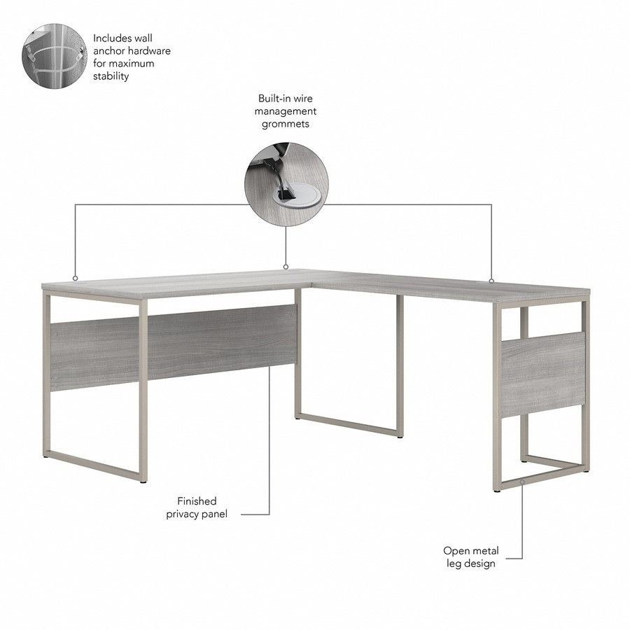 Bush Industries, Inc Bush Business Furniture HYB029PGSU Bush Business Furniture Hybrid Platinum Gray Desking