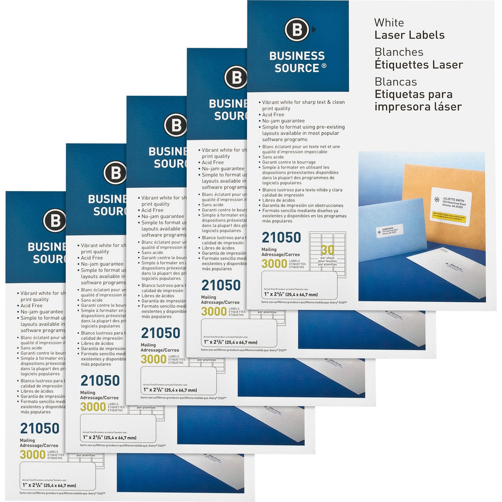 Business Source 21050CT Business Source Bright White Premium-quality Address Labels