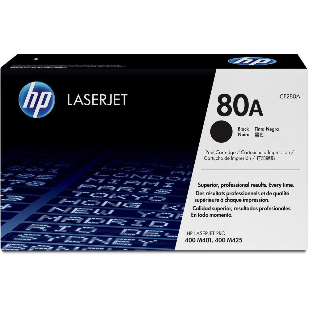 HP Inc. HP CF280A HP 80A (CF280A) Original Standard Yield Laser Toner Cartridge - Single Pack - Black - 1 Each
