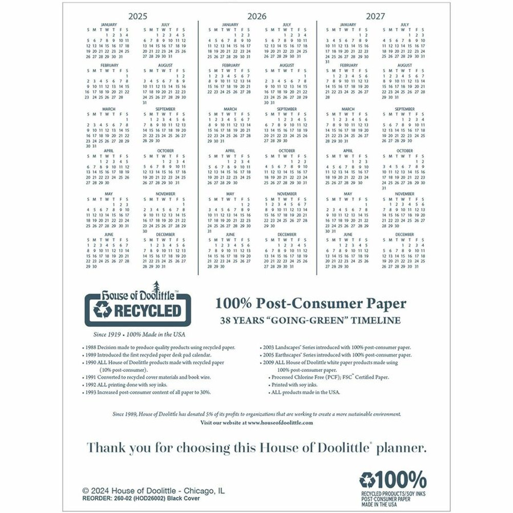 House of Doolittle 26002 House of Doolittle Economy Stitched Cover Monthly Planner