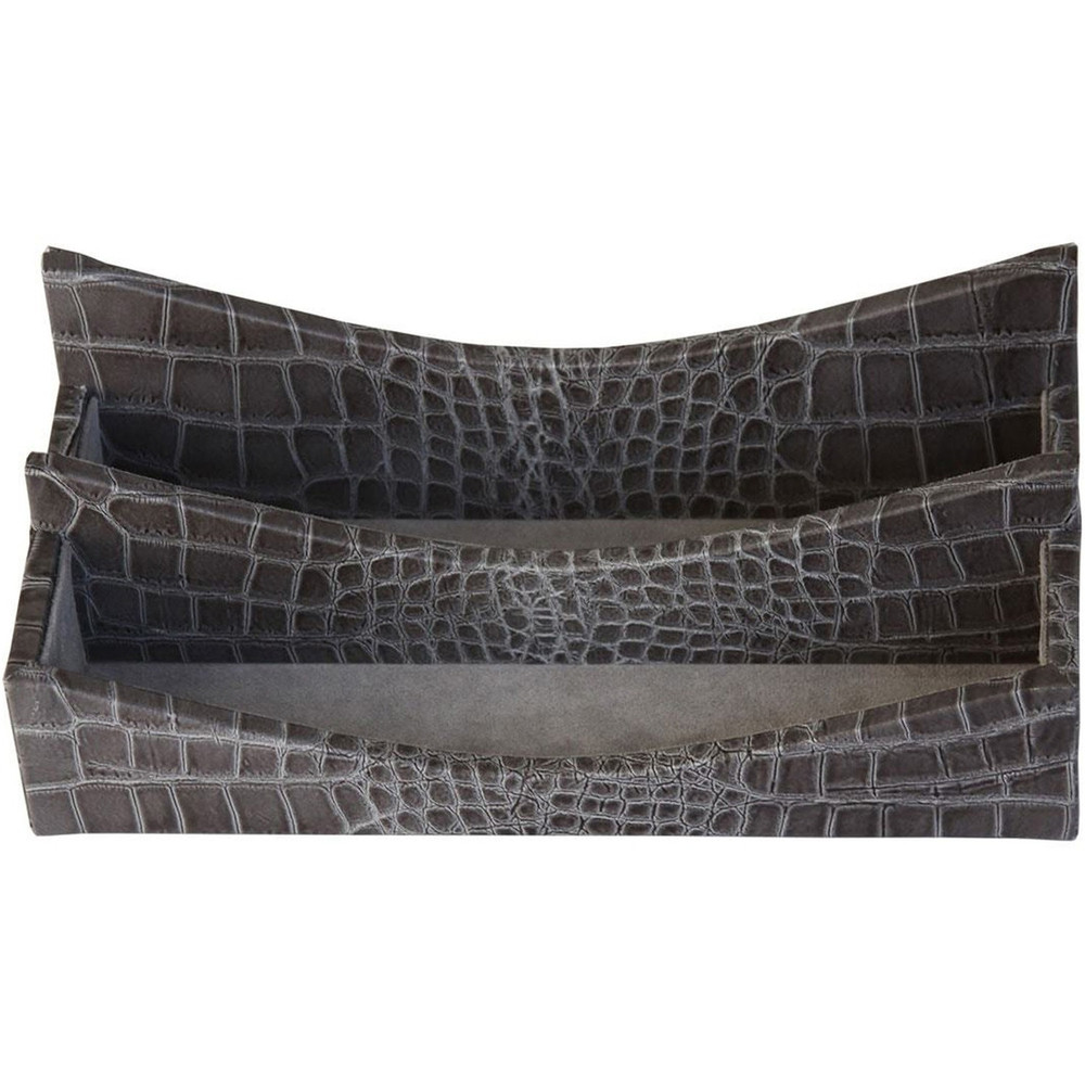 Dacasso Limited, Inc Protacini A6208 Protacini Castlerock Gray Italian Patent Leather Letter Holder