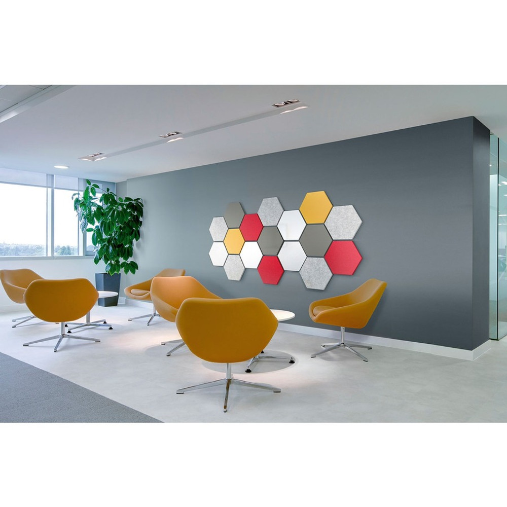 Ghent Manufacturing, Inc Ghent HEXS1821RS Ghent Powder-Coated Hex Steel Whiteboards