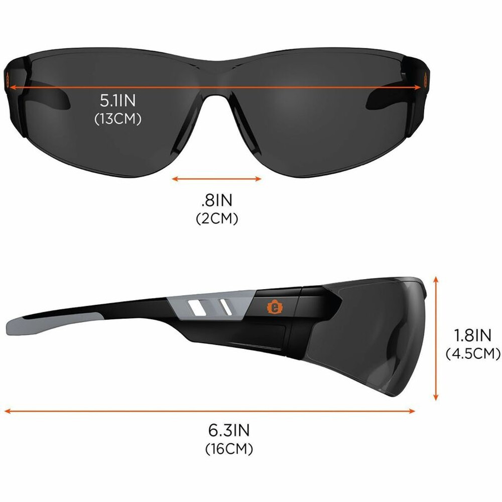 Tenacious Holdings, Inc Ergodyne 59135 Ergodyne Skullerz SAGA Anti-Scratch & Enhanced Anti-Fog Safety Glasses, Sunglasses