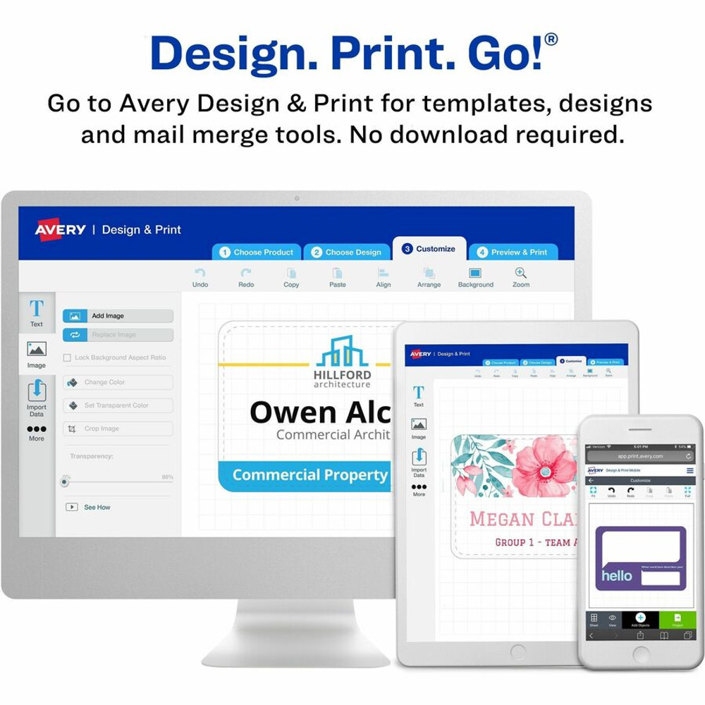 Avery Avery&reg; 2923 Avery(R) Heavy Duty Badge Holders, 3" x 4" , 100 Horizontal ID Badge Holders with Clips (2923)