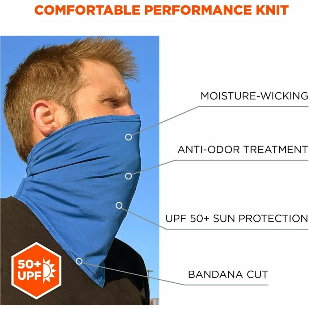 Tenacious Holdings, Inc Ergodyne 42135 Ergodyne 6482 Cooling Neck Gaiter Bandana with Rechargeable Phase Change Ice Packs