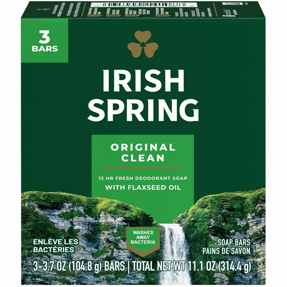 Colgate-Palmolive Company Irish Spring 114177CT Irish Spring Deodorant Bar Soap with Flaxseed Oil