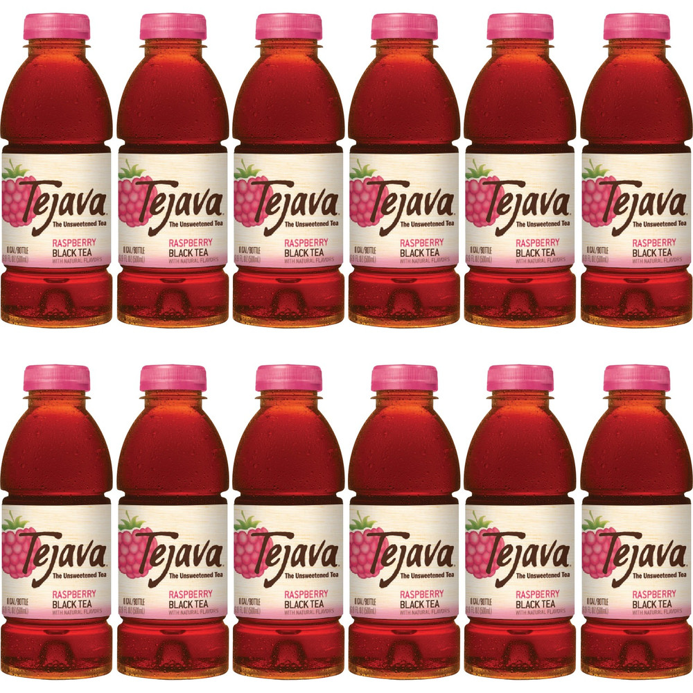 Crystal Geyser Water Company Tejava 40160PL Tejava Raspberry Black Tea Bottle