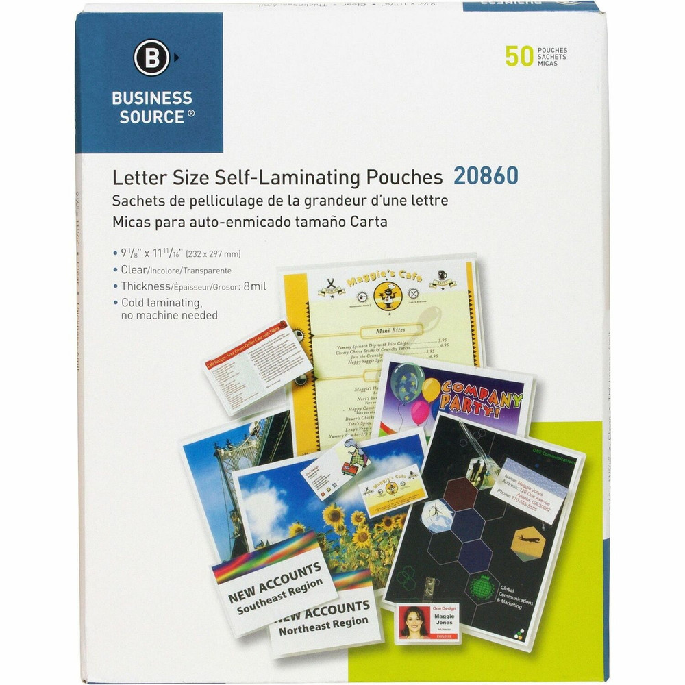 Business Source 20860 Business Source Laminating Document Pouches