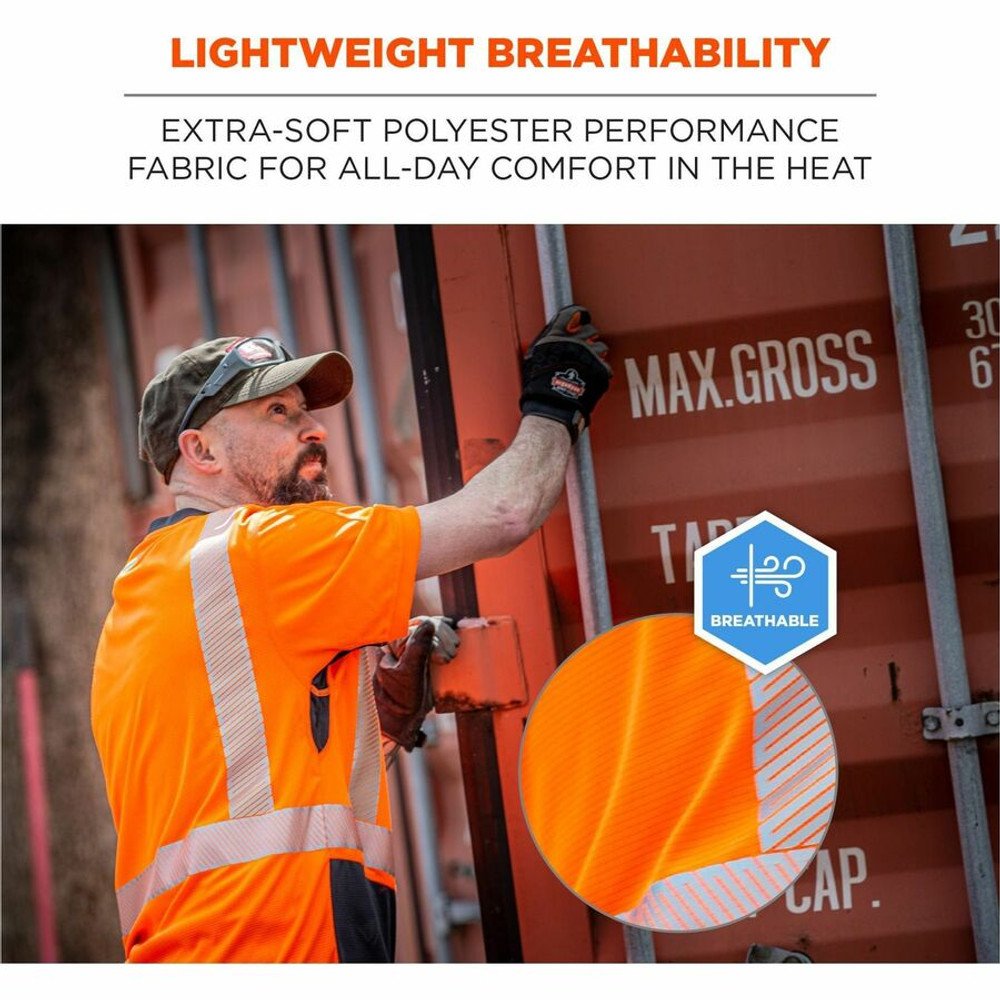 Tenacious Holdings, Inc Ergodyne 23516 Ergodyne 8283BK Lightweight Hi-Vis T-Shirt