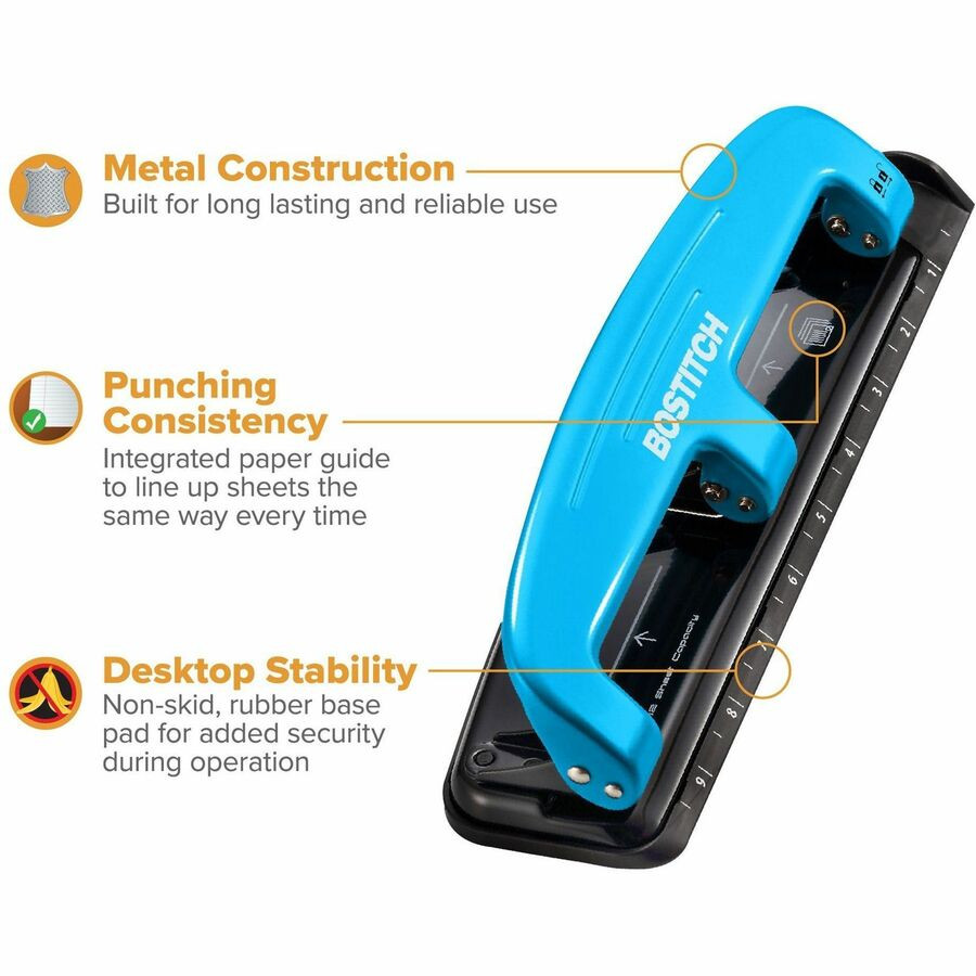 Amax Inc Bostitch 2103 Bostitch EZ Squeeze&trade; 12 Three-Hole Punch