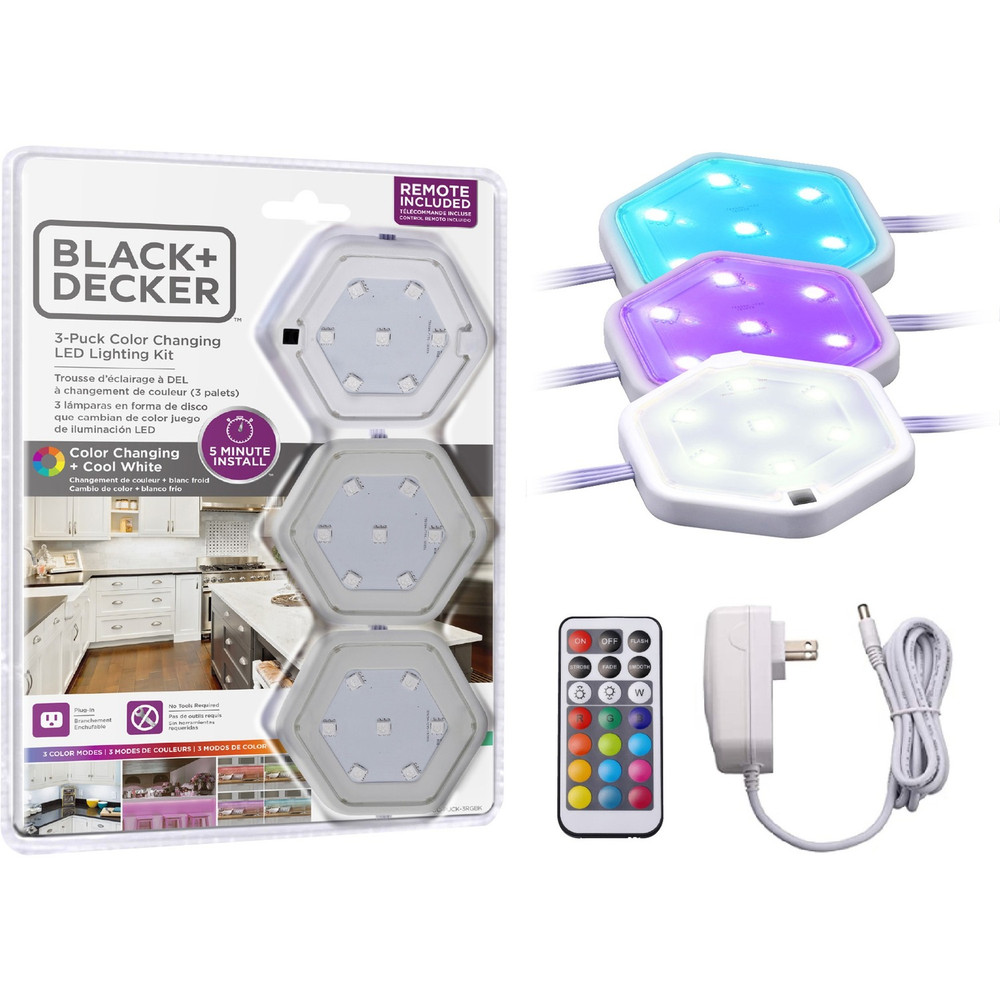 Amax Inc Bostitch LEDUCPUCK3RG Bostitch Color-Changing LED Puck Light Kit